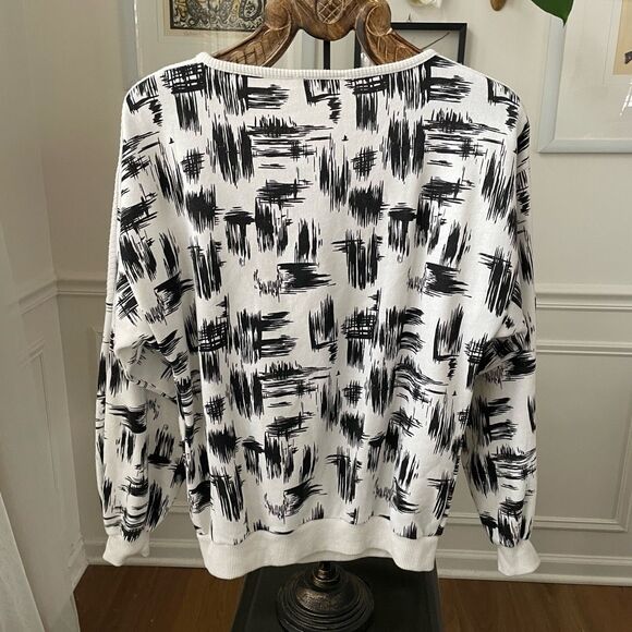 Vintage 80s 90s Bootina Lightweight Sweatshirt Crosshatch Geometric M - Picture 3 of 6